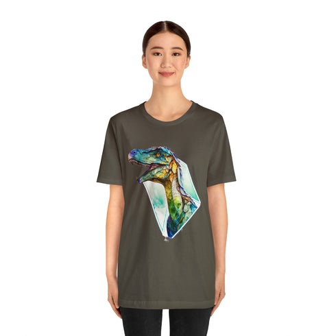 Stained Glass Velociraptor - Short Sleeve Tee